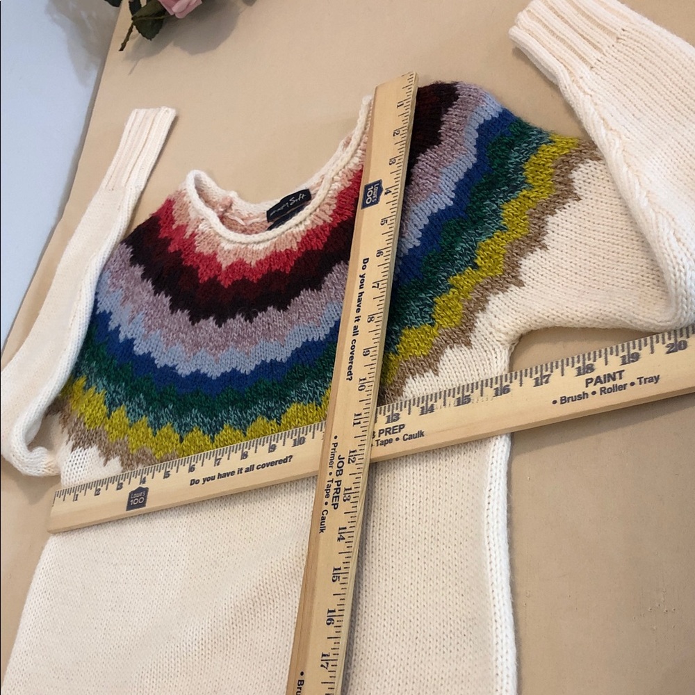 American Eagle Outfitters Rainbow Chevron Sweater XXS Wool Blend Pullover Y2K - Picture 9 of 10